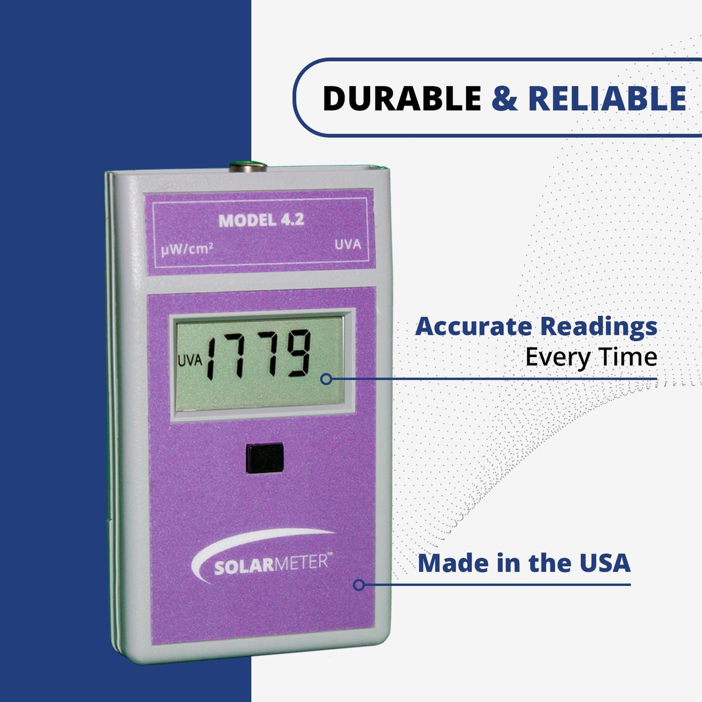 Solarmeter Model 4.2 – Sensitive Digital UVA Meter for UV Lamp & Sunlight Testing – Measures 320–400 nm, 0–1999 µW/cm² UVA