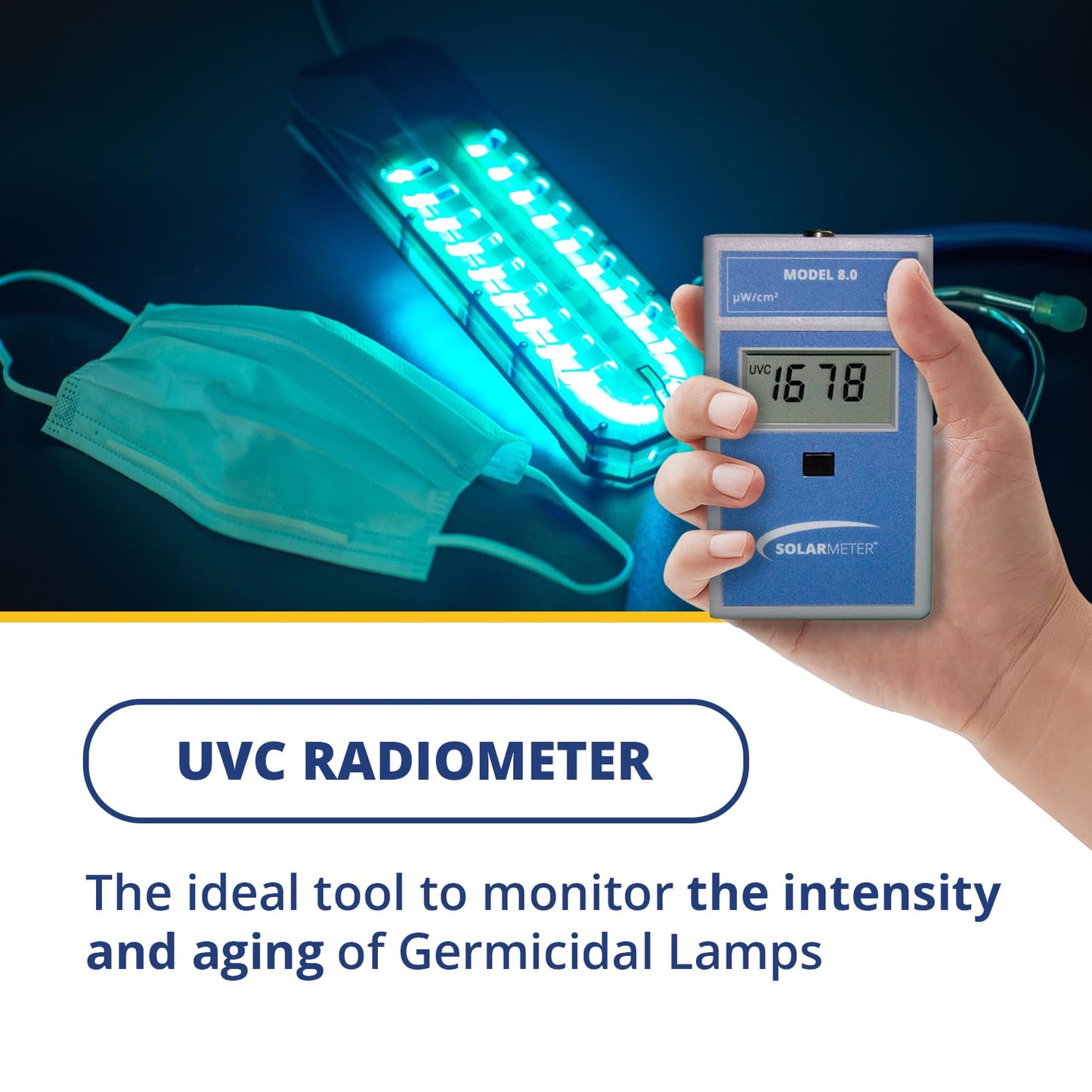 Solarmeter Model 8.0 – UVC Light Meter for Germicidal Lamp Testing