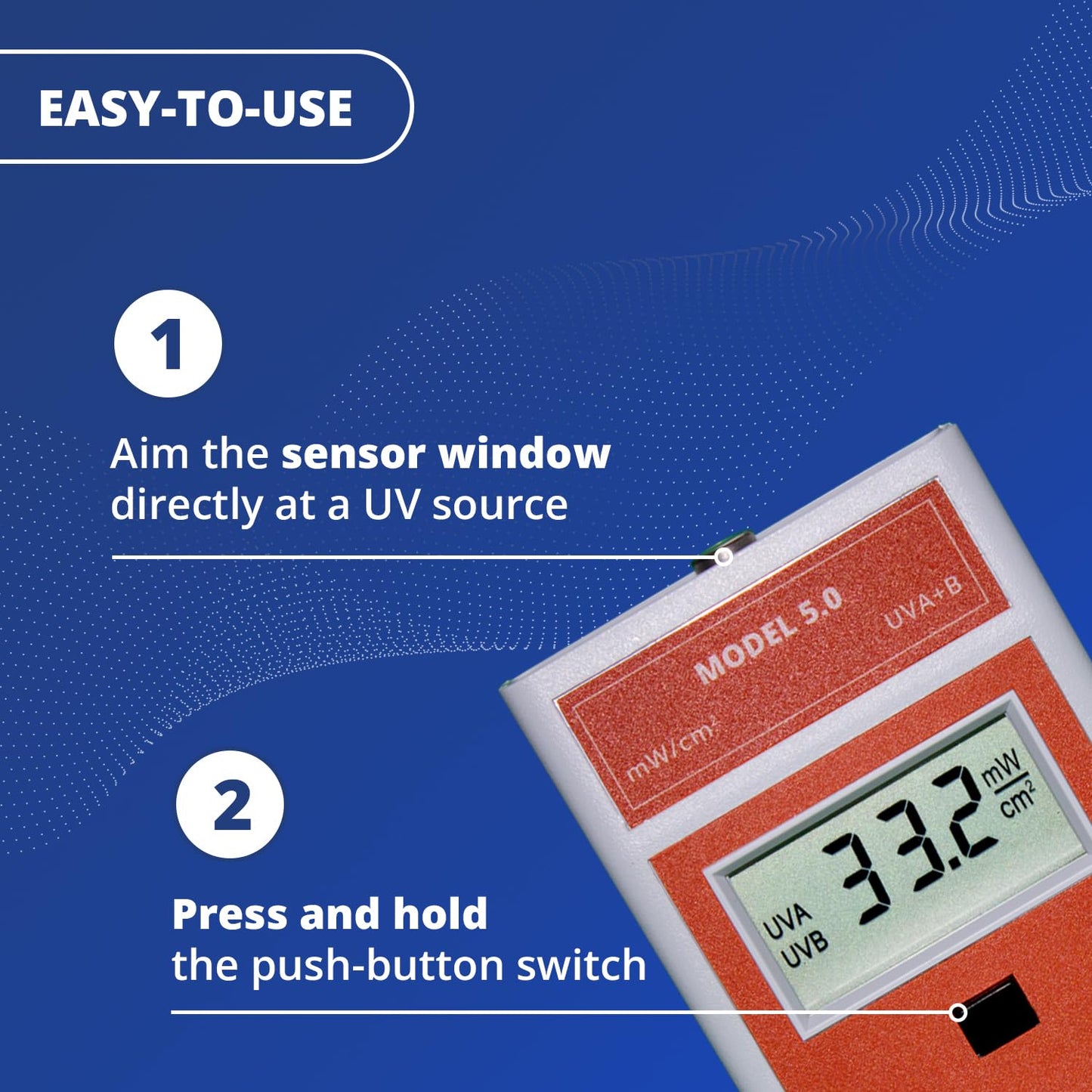 Solarmeter Model 5.0 – Digital UVA+B Light Meter for Curing Lamps, Eyewear Testing & Window Film Measurement