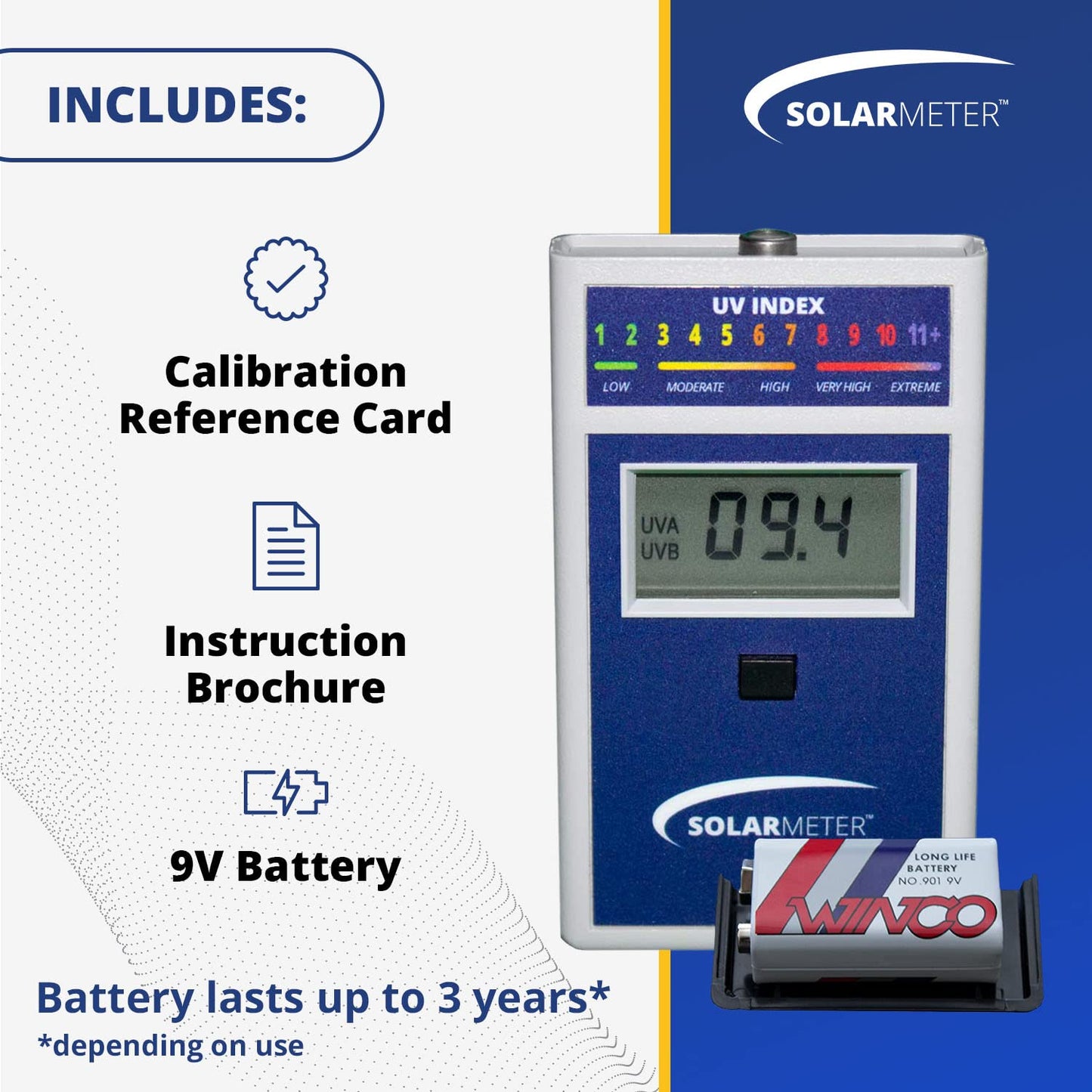 Solarmeter Model 6.5 – Handheld UV Index Meter for Accurate Ultraviolet Light Measurement, 280-400 nm, 0–199.9 UV Index, Made in USA