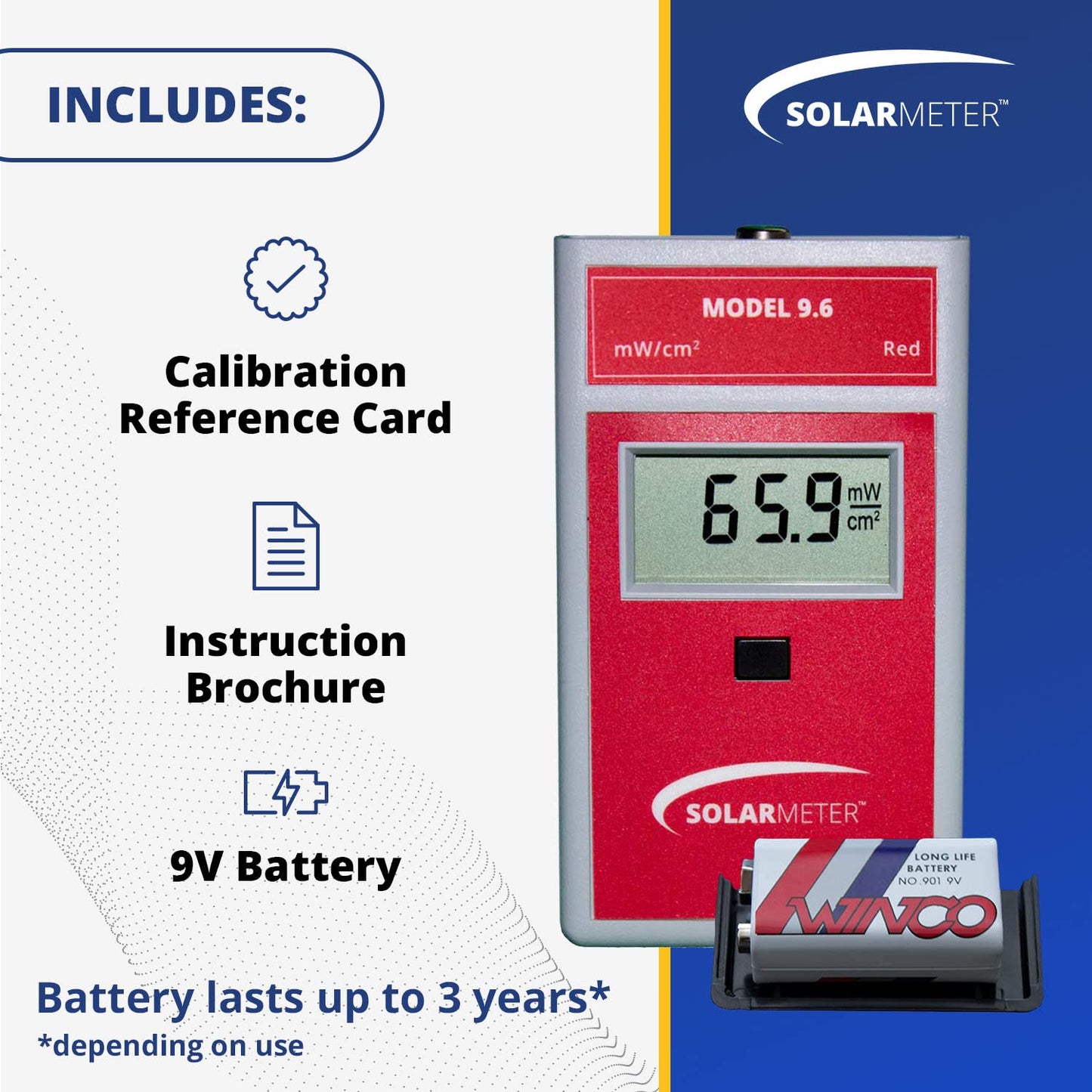 Solarmeter Model 9.6 – Red LED Light Meter for Skincare, Anti-Aging & Plant Growth