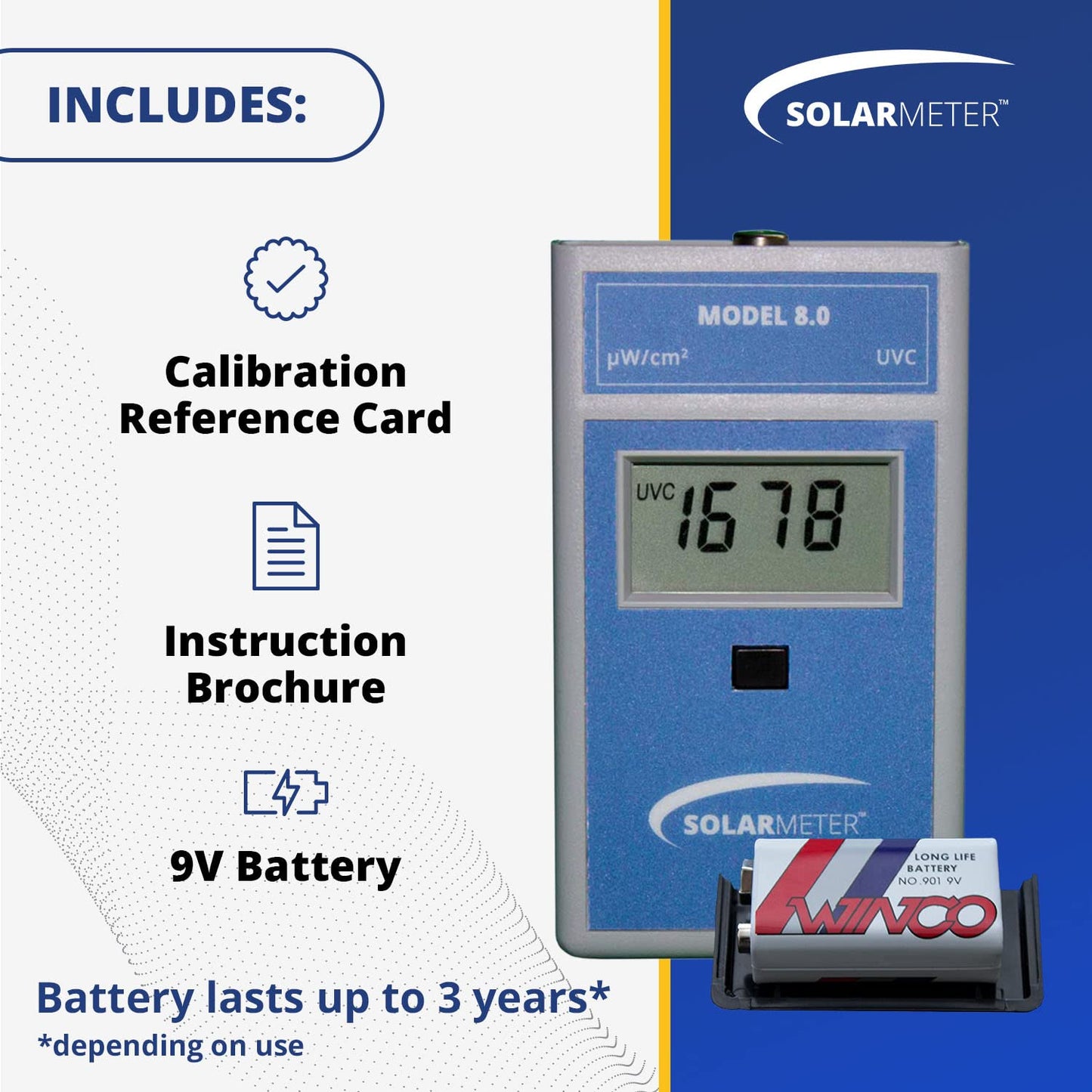 Solarmeter Model 8.0 – UVC Light Meter for Germicidal Lamp Testing