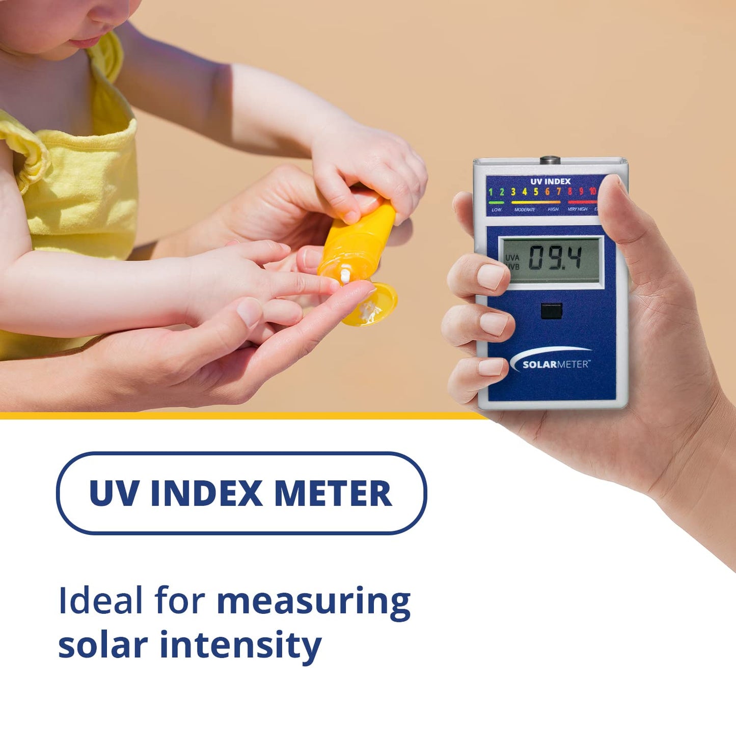 Solarmeter Model 6.5 – Handheld UV Index Meter for Accurate Ultraviolet Light Measurement, 280-400 nm, 0–199.9 UV Index, Made in USA