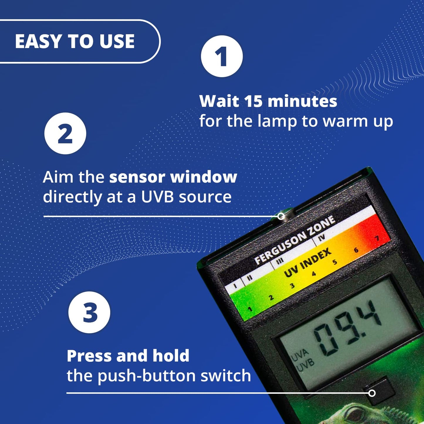 Solarmeter Model 6.5R – Handheld Reptile UV Index Meter, Digital Radiometer, Measures 280-400 nm, 0–199.9 UV Index, Made in USA, Black ABS Polymer