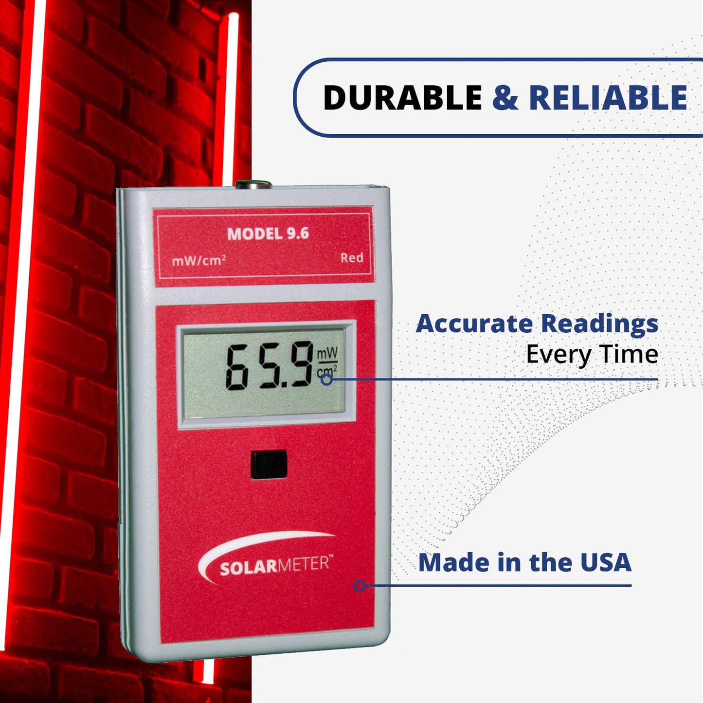 Solarmeter Model 9.6 – Red LED Light Meter for Skincare, Anti-Aging & Plant Growth