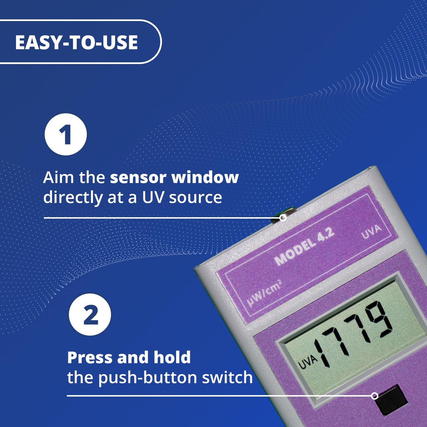 Solarmeter Model 4.2 – Sensitive Digital UVA Meter for UV Lamp & Sunlight Testing – Measures 320–400 nm, 0–1999 µW/cm² UVA