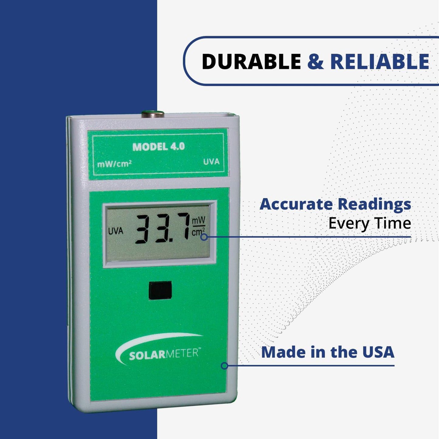 Solarmeter Model 4.0 – Standard UVA Meter for UV Lamp Testing, Acrylic Shield & Window Transmission Measurement