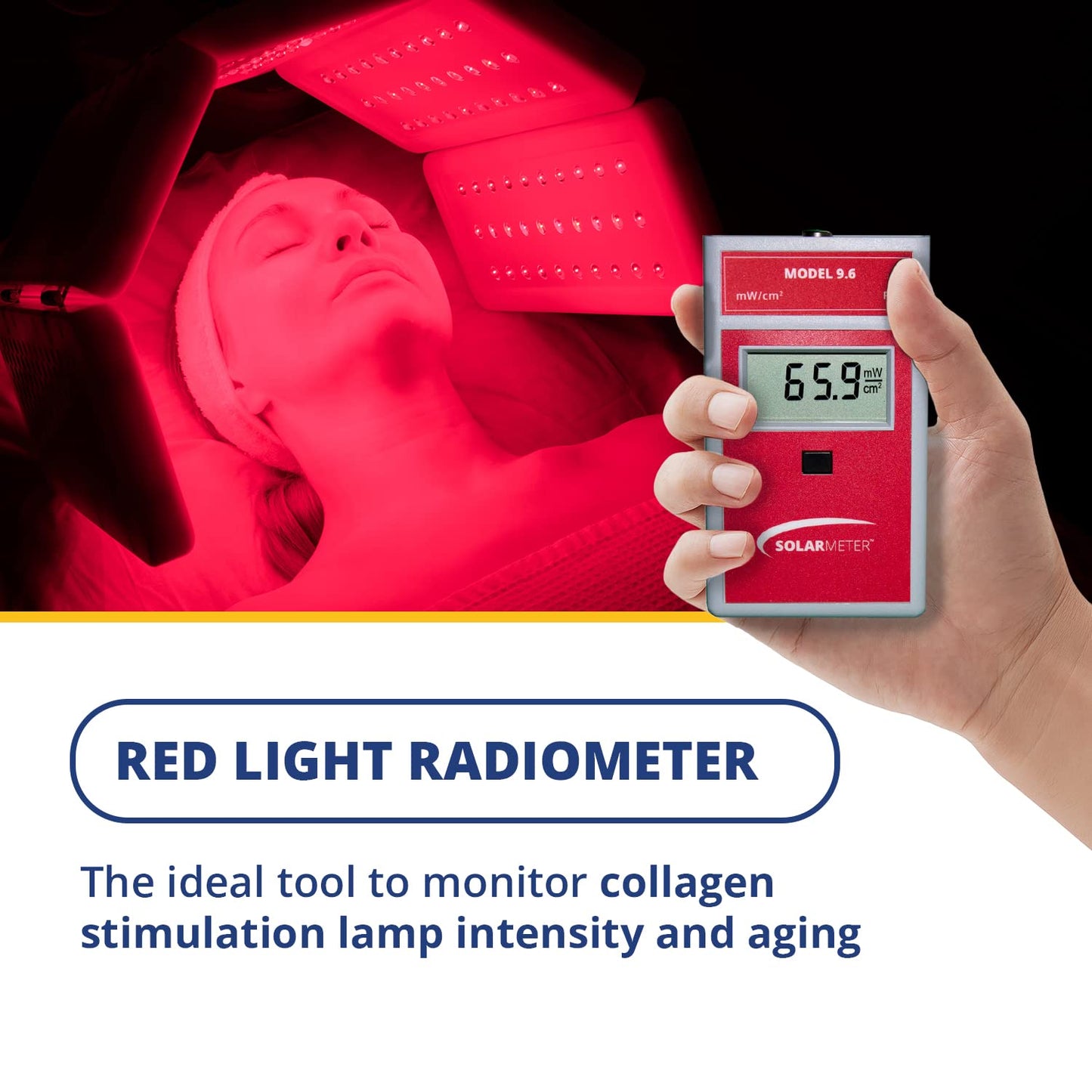 Solarmeter Model 9.6 – Red LED Light Meter for Skincare, Anti-Aging & Plant Growth