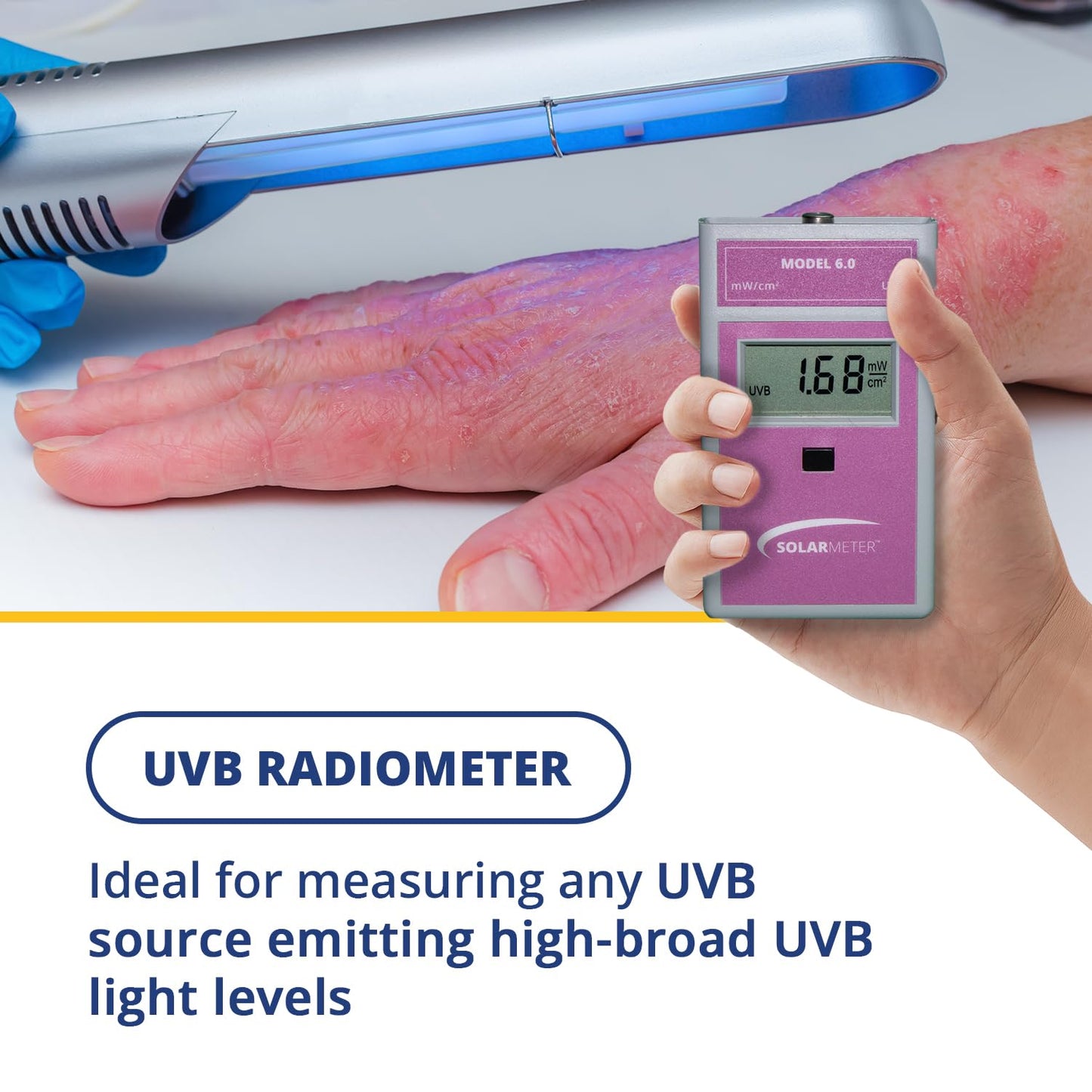 Solarmeter Model 6.0 – Standard UVB Light Meter for Lamp Testing, Phototherapy & Sunlight Monitoring